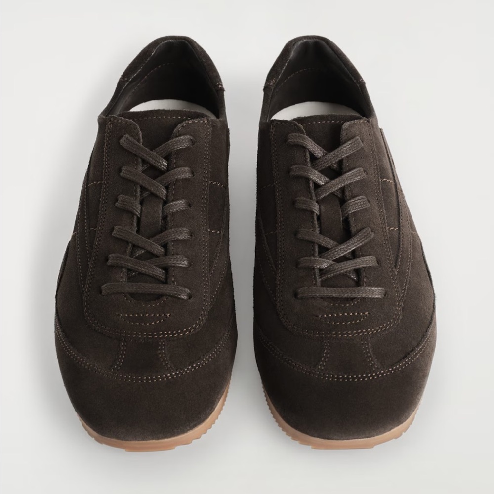 NWT COS Women’s Minimal Leather Trainers - Dark Brown